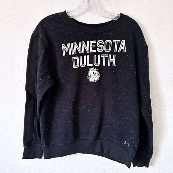 Minnesota Duluth University Under Armour Flecked Black Pullover Sweatshirt M - Picture 1 of 5